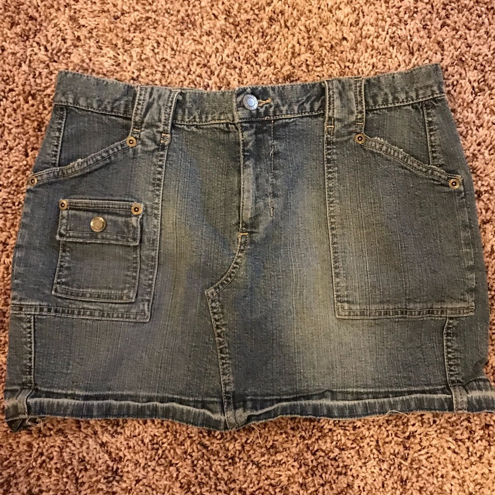 Express denim short skirt vintage wash